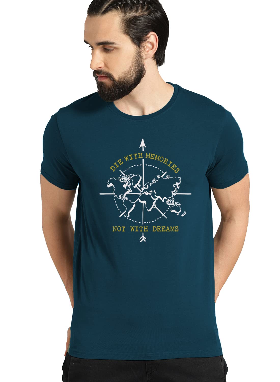 Adro Die With Memories Not With Dreams Mens Printed T-Shirt (M)