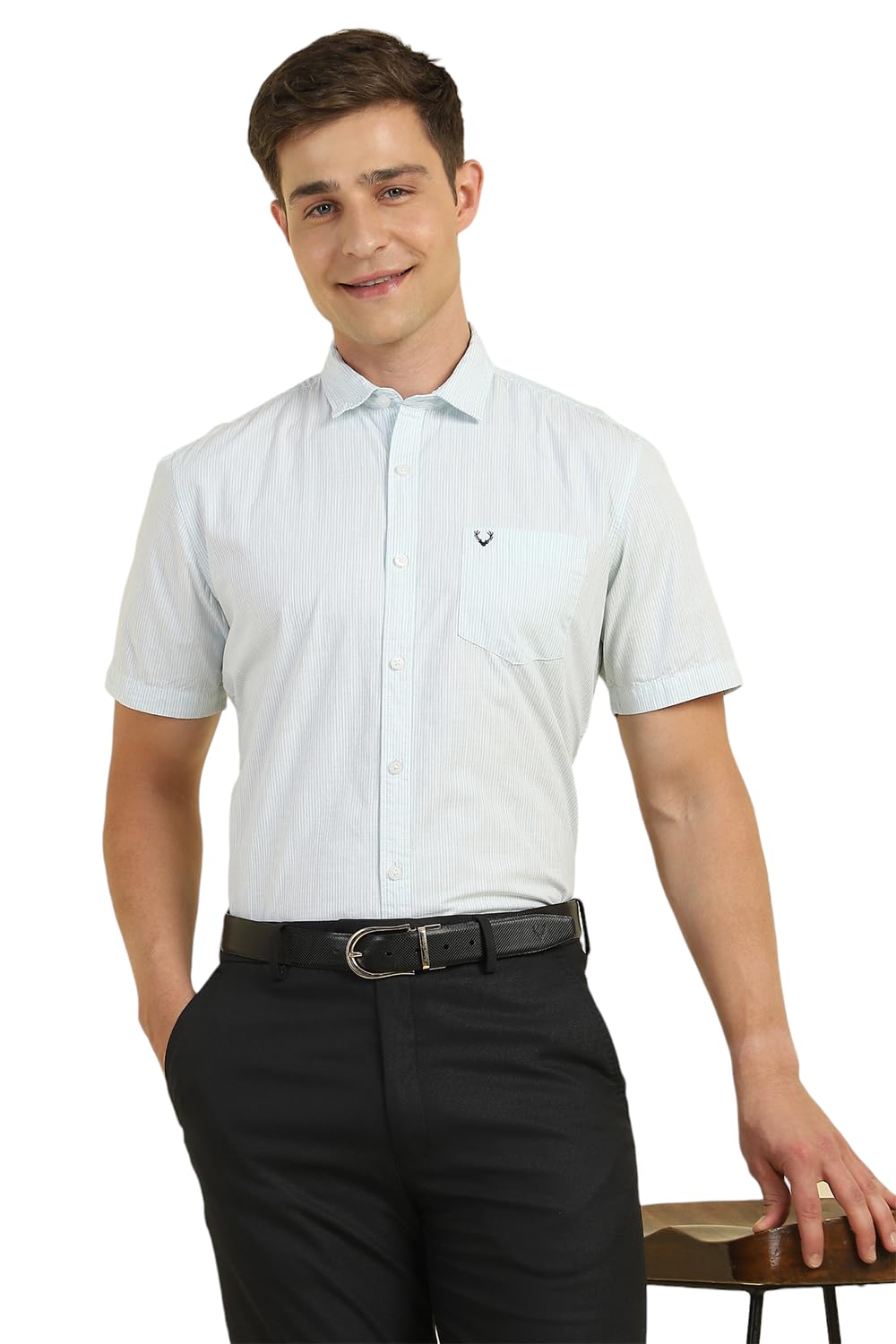 Allen Solly Men Striped Formal Half Sleeve Short Sleeve Shirt