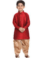 Vastramay Boys Pathani Style Kurta Cowl Patiala Dhoti Set For Onam - Traditional Ethnic Wear