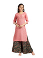 Aarika Girls Casual Wear Peach Colour Embellished Cotton Kurti (9-16 Years)