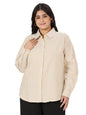 Style Quotient Women Tan White Polycotton Formal Shirt