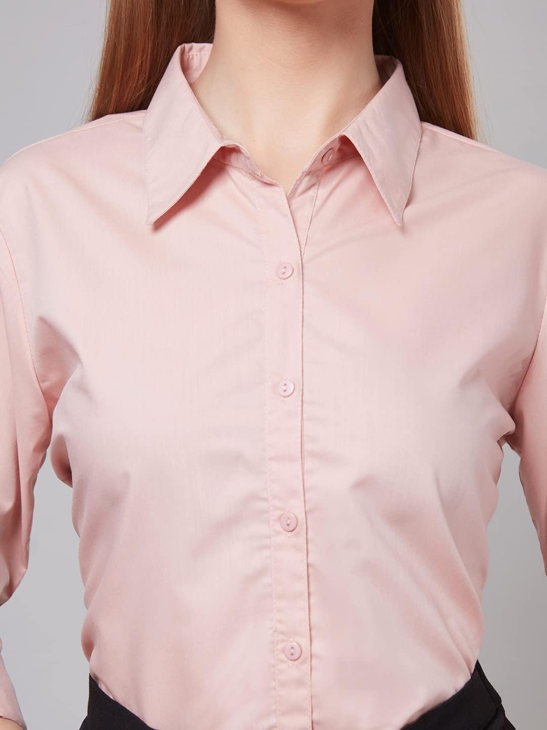 Style Quotient Women Solid Nude Polycotton Regular Formal Shirt