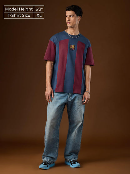 The Souled Store FCB: Number 10 Men and Boys Short Sleeves Round Neck Embroidered Cotton Lightweight Casual Streetwear Comfortab
