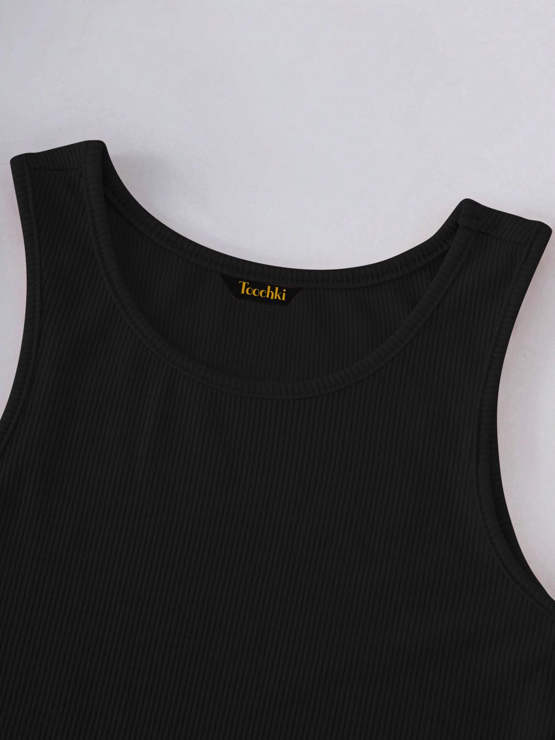 Toochki Tops for Woman | Spandex Top | Crop | Short | Western | for Jeans | Sleeveless | Stretchable Black