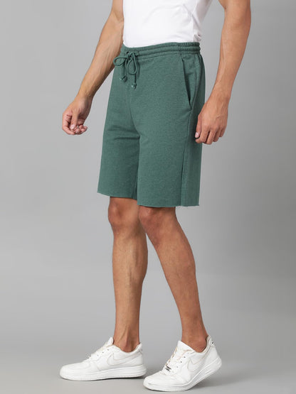 Kotty Solid Men Casual Shorts Dark Green