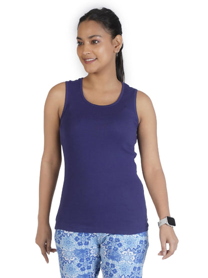 Rupa Colors Playsure Solid 100% Combed Cotton Rib Fabric, Womens Tank Top, Sleeveless Pack of 1