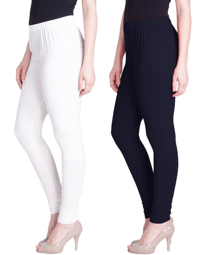 Lyra Cotton Premium Churidar Leggings For Women (Pack Of 2)