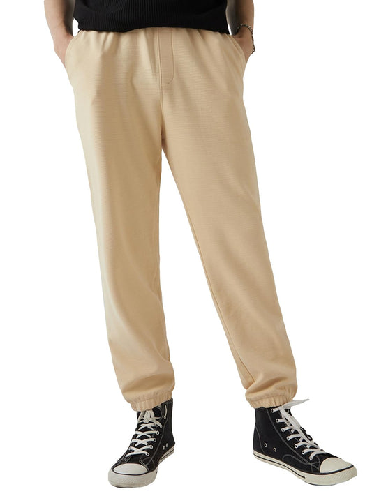 Bewakoof Heavy Duty 1.0 Mens Solid Regular Fit Cotton Blend Joggers_646501_Brown_XL