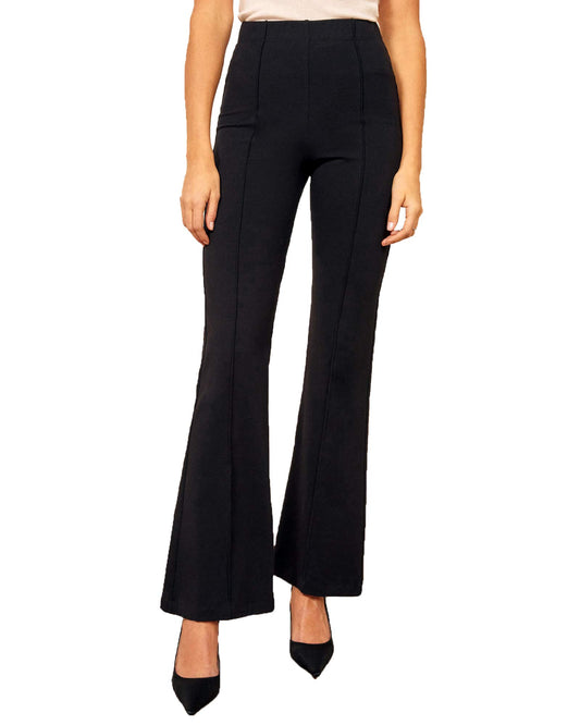 Digital Shopee Polyster Blend Bootcut Parallel Trouser Pants For Women Regular Fit, Bellbottom Straight Pants For Womens (Black,