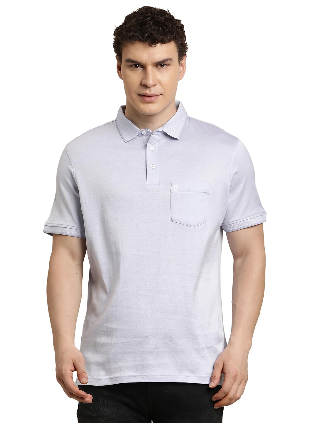 Turtle Men Slim Fit Solid Grey Pure Cotton Polo Tshirt