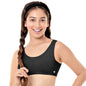 Enamor Womens Wide Strap Stretch Cotton Non-Padded Antimicrobial Beginners Pop-on Wireless Teenager Bra Full Coverage Bra - BB0