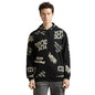 Black Grafitti Print Full Sleeve Oversized Sweatshirt