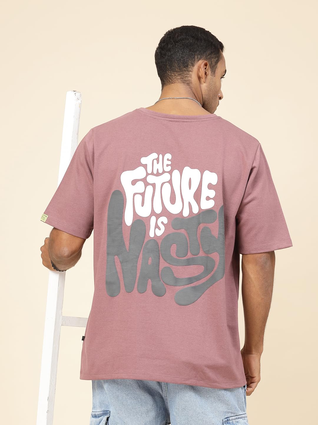 Rigo Terry Printed Oversized T-Shirt for Men | Drop Shoulder, Half Sleeves T-Shirt for Men | Oversized Baggy Fit T-Shirt for Men