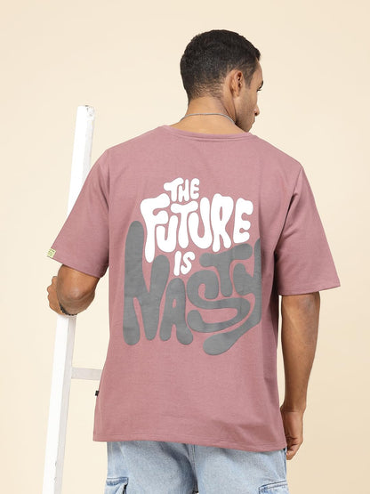 Rigo Terry Printed Oversized T-Shirt for Men | Drop Shoulder, Half Sleeves T-Shirt for Men | Oversized Baggy Fit T-Shirt for Men