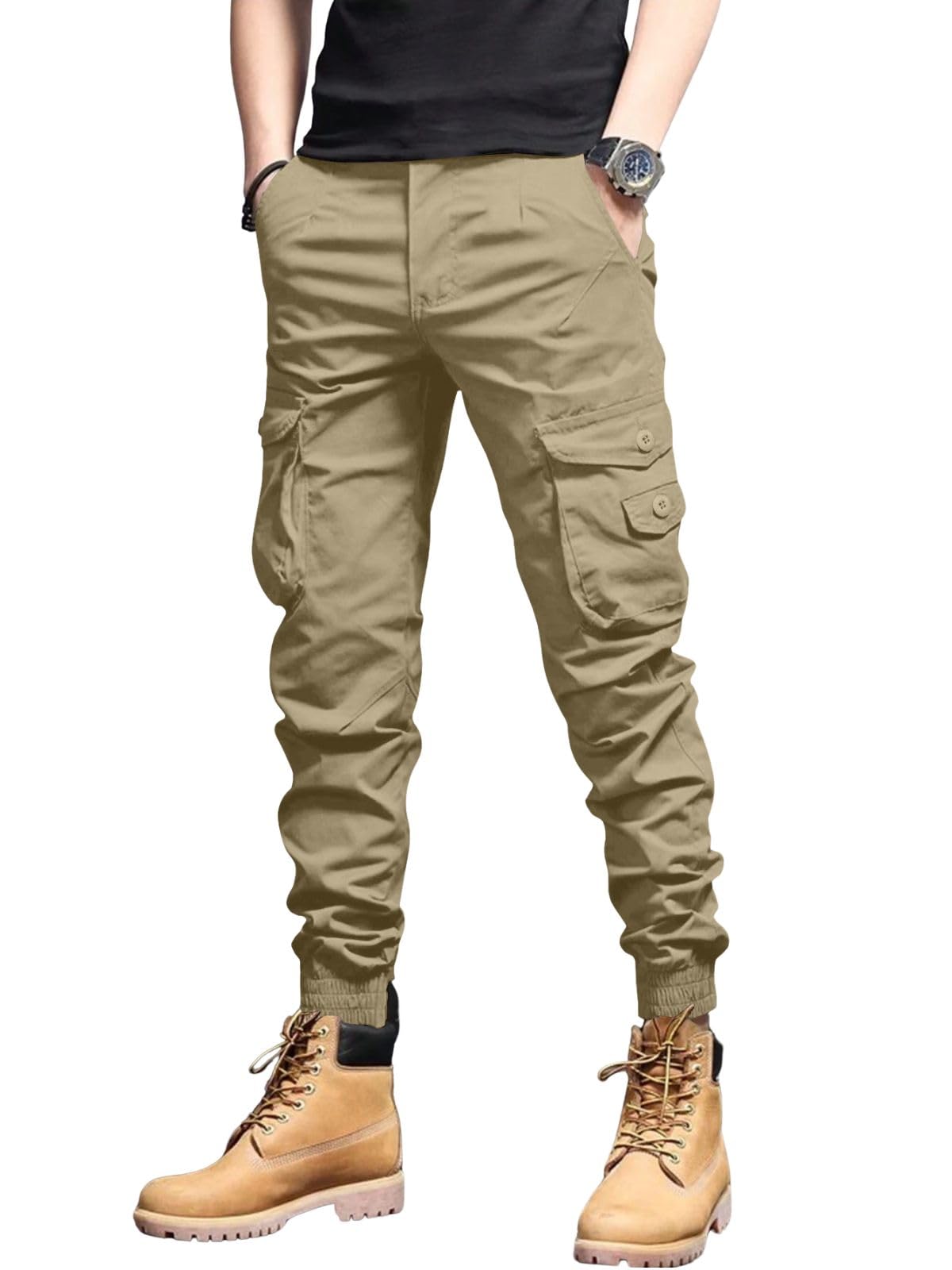 Leriya Fashion MenS Cargo Pants With Pockets | Cotton Joggers For Men | 6 Pocket Jeans Pant | Casual Trousers For Men (Lf-Tp-11