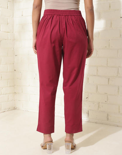 Fabindia WomenS Regular Casual Pants (2124217Red_Red