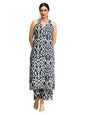 Varanga Women Blue Ikat Printed Straight Kurta With Bottom