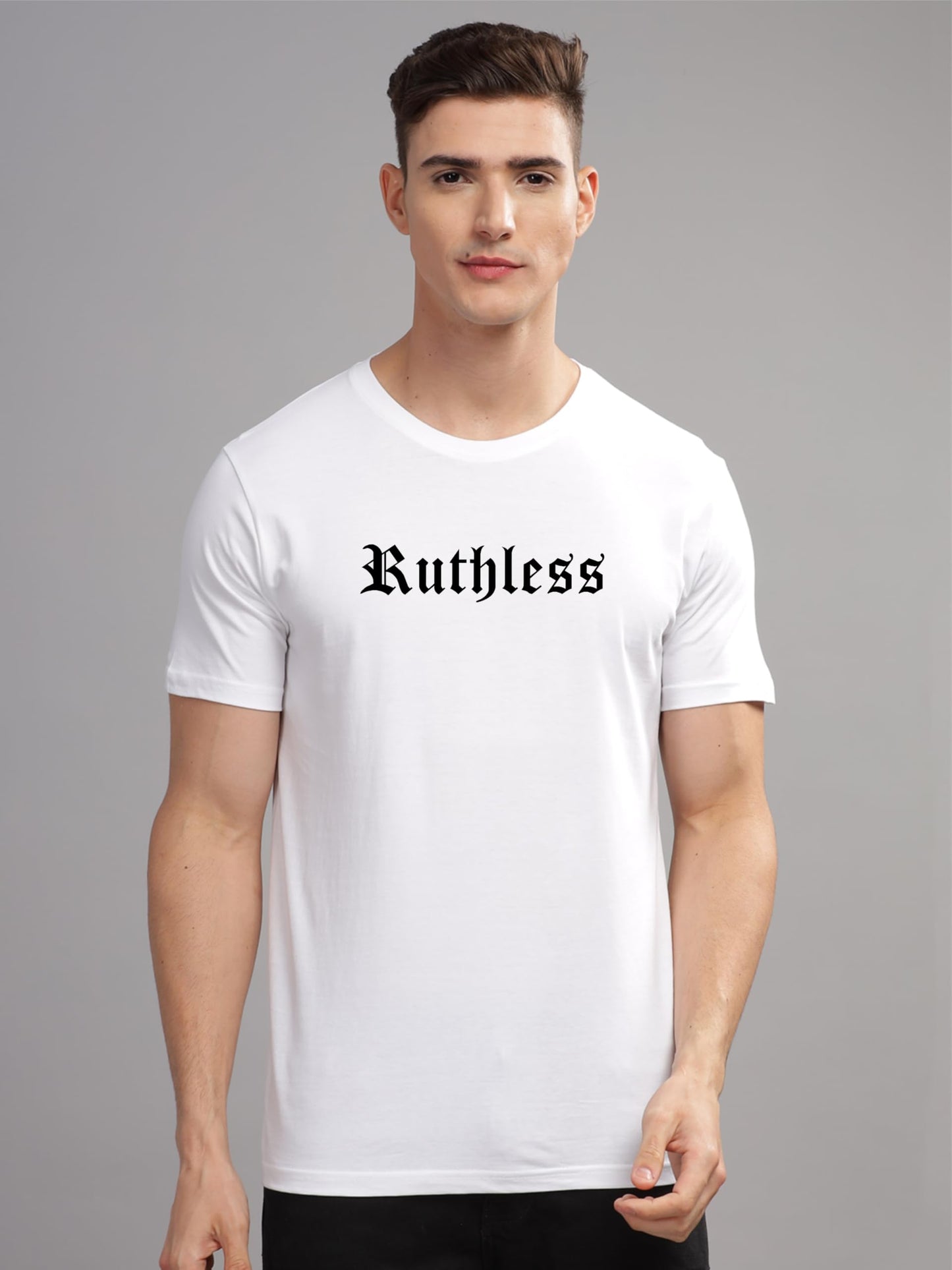 ADRO Mens Printed T Shirt - Premium Cotton Graphic Printed Tshirt - White T-Shirt - RN24-RUTH-WH