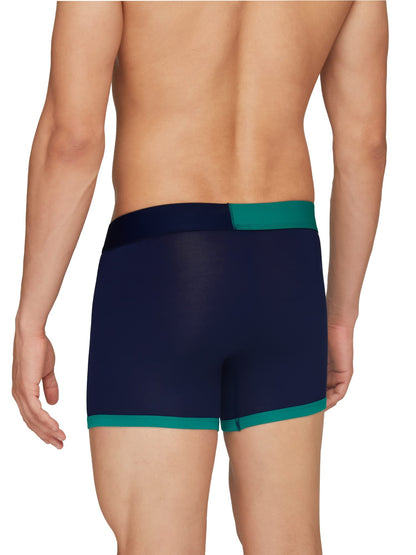 XYXX Mens Underwear Dualist IntelliSoft Antimicrobial Micro Modal Trunk Pack of 3 (Black Iris & Black;Navigate & Black Iris;Ste