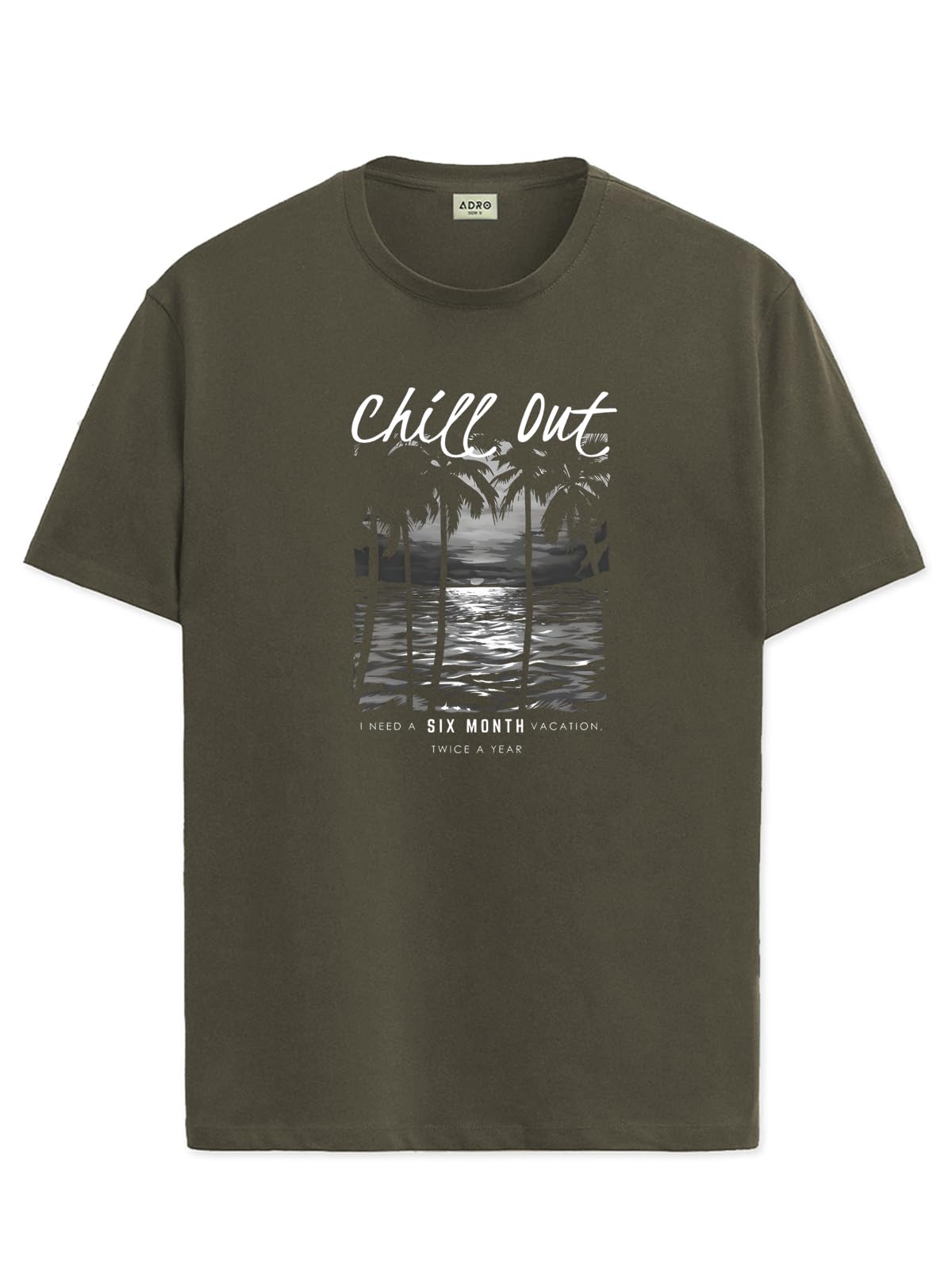 ADRO Mens Nature Graphic Tshirt - Premium Cotton T-Shirt with Stunning Nature Design - Best for Outdoor Enthusiasts Print Olive