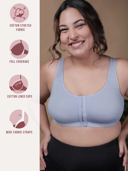 Nykd WomenS Cotton Non-Padded Wire Free Full Coverage Bra Blue
