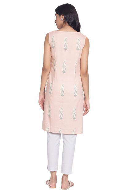 W for Woman Women's Viscose Printed Straight Kurta