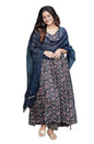 KLOSIA Women Kurta and Pant Set with Dupatta (in, Alpha, XL, Blue)
