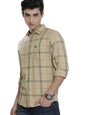 The Indian Garage Co Yellow Regular Fit Spread Collar Checkered Long Sleeves Shirt