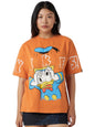 Bewakoof Heavy Duty 1.0 Official Disney Merchandise Donald Duck Women Graphic Print Oversized Fit Half Sleeve Round Neck Teryy T