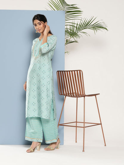 Libas Womens Printed Silk Straight Kurta For Women