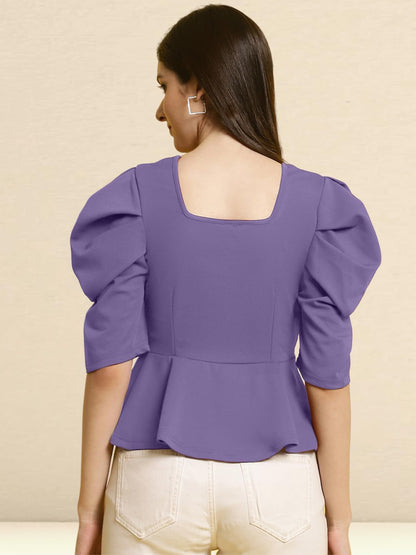 Tee Projekt Womens Casual Trendy Top with Stylish Short Puff Sleeves ll Soft & Stylish Womens Tee