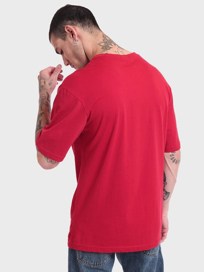 Bewakoof Mens 100% Cotton T-Shirt - Oversized Fit, Round Neck, Half Sleeves