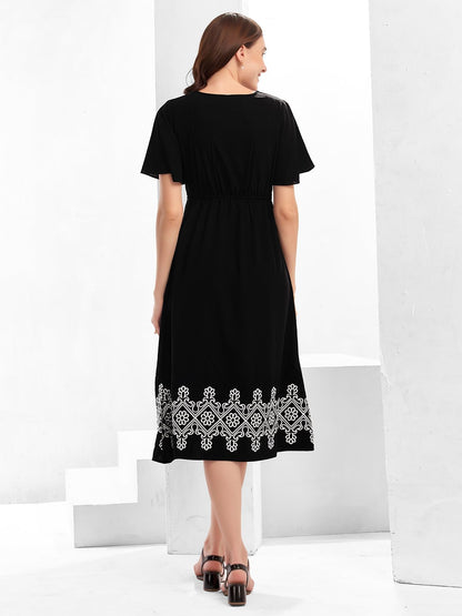 Selvia Western Dress For Women|Viscose Crepe Dress For Women|Fit & Flare Dress For Women|One Piece Dress For Women (647Dtk7732N-