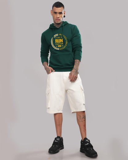 ADRO Men's Cotton Neck Hooded Sweatshirt (H24-FAST-GRN_Green