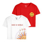 Kyda Kids 100% Cotton Crop Top For Girls - Printed Half Sleeve Stylish Tshirt, Regular Fit Tops For Girl - Pack Of 2