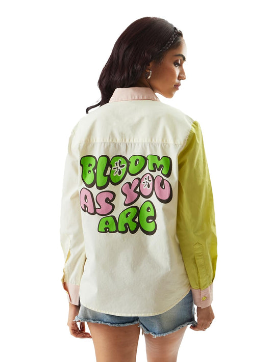 The Souled Store TSS Originals: Bloom Womens Regular Fit Graphic Printed Full Sleeve Cotton Multicolored Women Shirts
