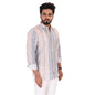 Brown Culture MenS Cotton Blend Abstract Print Shirt With Spread Collared Full Sleeves Standard Length And Button Down Closure