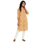Fabindia Women Printed Knee Length Kurta Cotton_Xs Yellow