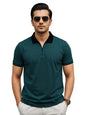 Mens Premium Cotton Polo T-Shirt | 220 GSM Soft Fabric | Casual Stylish Look | Zipper Polo Design Teal Polo T Shirt | Polo Tshir
