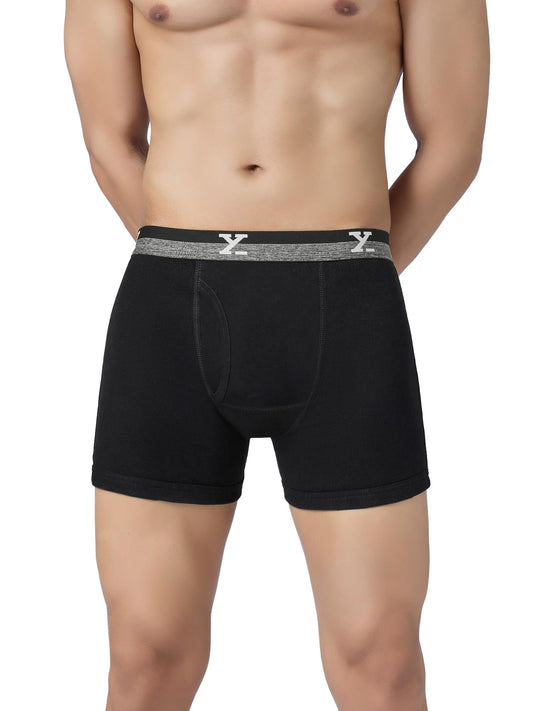 XYXX Mens Nova Cotton Boxer Brief for Men|Regular Fit with intellifresh No-Marks Waistband | Solid Underwear for Men Storm Grey