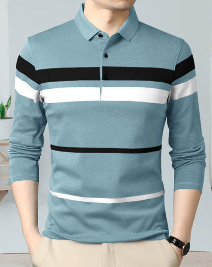 Noble Monk MenS Regular Fit Polo T Shirt |Full Sleeves |Collar Tshirts | Casual T-Shirt For Men