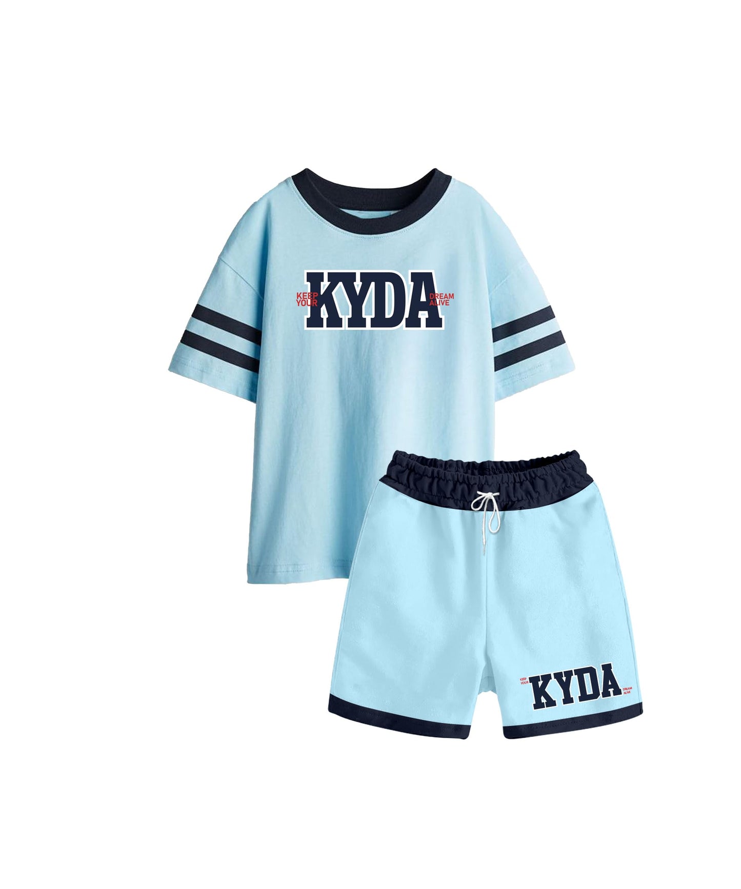Kyda Kids 100% Pure Cotton Premium Printed Oversized Tshirt And Shorts Co-Ords Set For Boys (Pack Of 1)