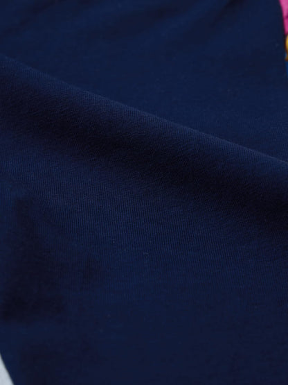 The Souled Store Swirl Girls Navy Blue Solid Cotton Leggings (2-8 Yrs)