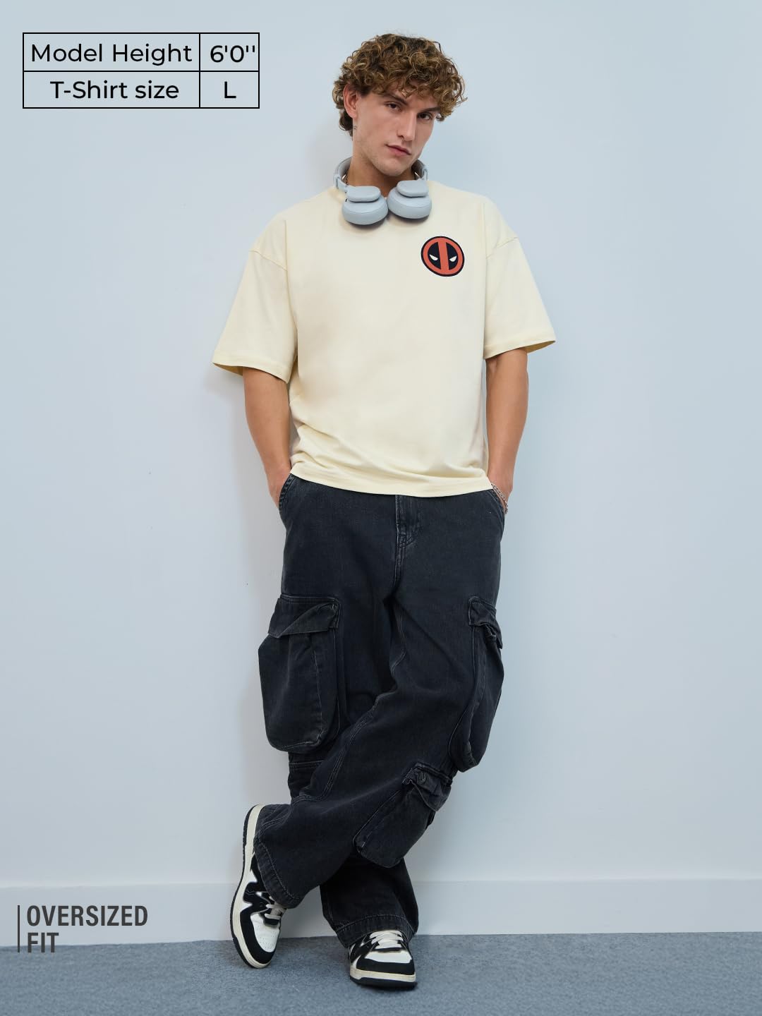 The Souled StoreOfficialMenDeadpool: Chimichangas!Oversized T-Shirts Oversized T Shirts For Men T-Shirt Boys Cotton Casual Half