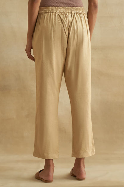 W for Woman Folksong Cotton Blend Strechable Straight Pants for Women | Cotton Blend Straight Pants for Women | Trousers for Wom
