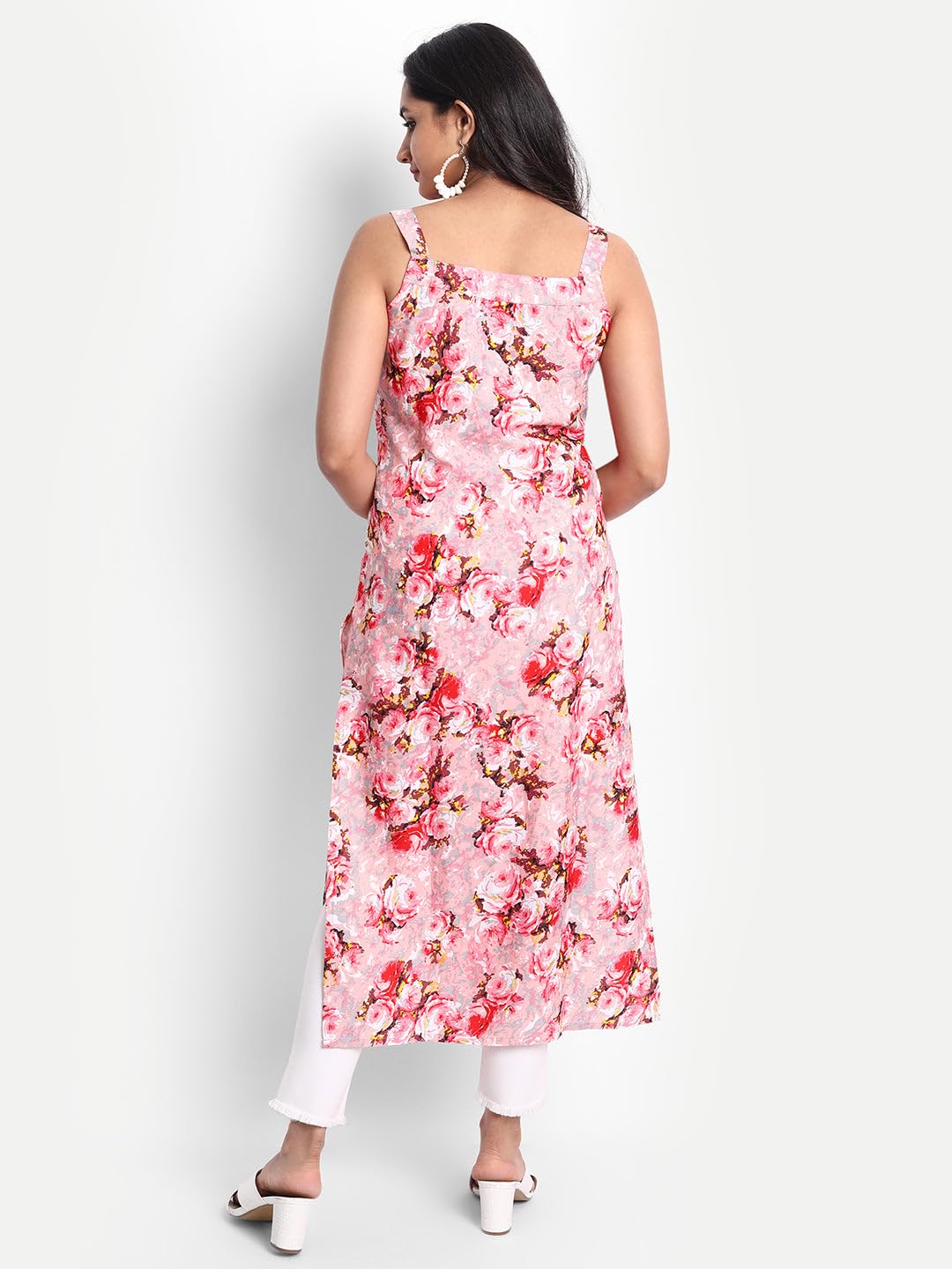 Patlani WomenS Crepe Full Stitched Kurti. Light Pink
