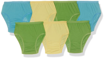 Rupa Jon Plain Panty for Girls, 100% Cotton Fabric, Outer Elastic, Pack of 7 Assorted