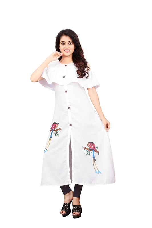 OM SAI LATEST CREATION Women's Rayon Printed Fully Stitched Kurta Women & Girls