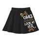 Kyda KidsGirls Cotton Printed Skirt Attached With Inner Lycra Shorts(Pack Of 1) Black