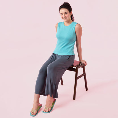 Enamor Womens Solid Slim Fit T-Shirt (E310_Marine Blue